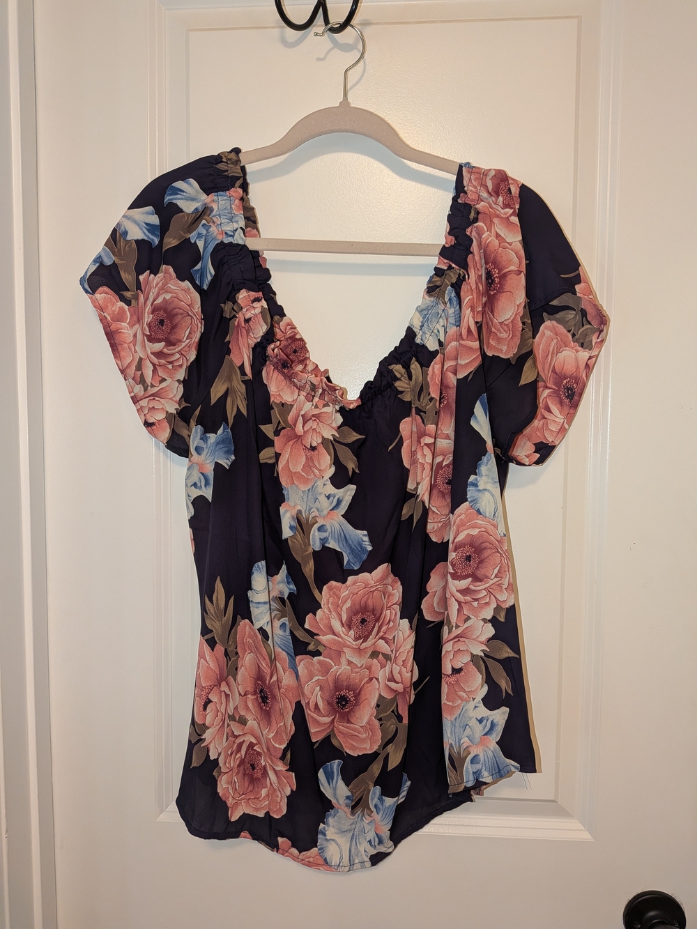 Navy Floral Blouse